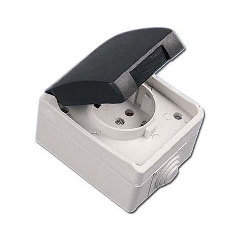 Enchufe Estanco de Electricidad Base TT IP-44 Gris 70725/40818 (1/2)