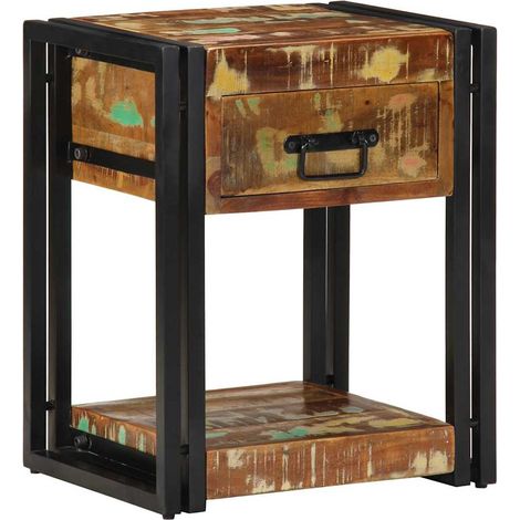 vidaXL Nachttische 2er Set 40x35x50 cm Massivholz Altholz (1/5)