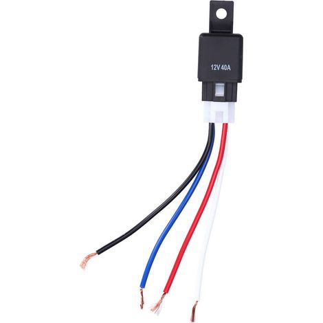 Waterproof Relay 4‑Pin Nylon Tinned Copper with Harness Automotive Equipment DC 12V 40A (1/5)