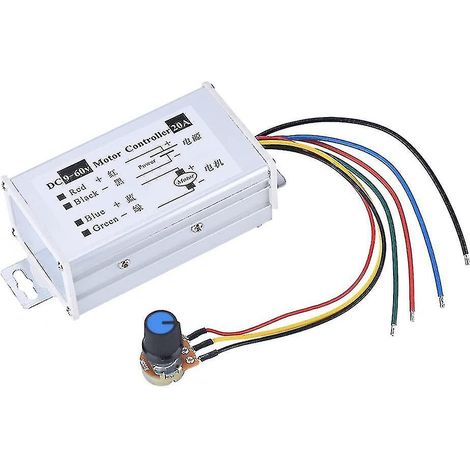 Contrôleur de vitesse pour moteur CC, contrôleur de moteur CC 9-60 V 20 A 1200 W 25 kHz, régulateur de vitesse, interrupteur de régulation (1/5)