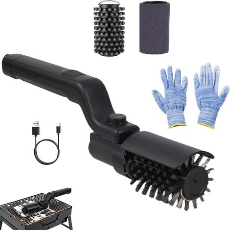 Brosse électrique pour barbecue sans fil, nettoyage 3 niveaux, angle réglable 180°, tête brosse acier inoxydable, brosse nettoyage électrique, accessoire barbecue (1/5)