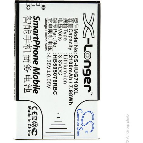 NX - Batterie téléphone, smartphone, GSM pour Huawei 3.8V 2100mAh - HB505076RBC (1/4)