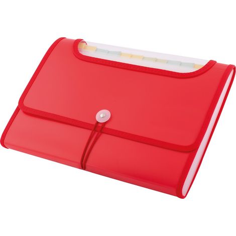 Cartella rettangolare A4 5590 con 12 scomparti, colore rosso (1/4)