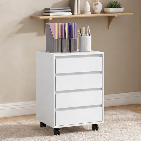 Meuble de rangement de bureau blanc en MDF 46 x 40 x 65 cm (1/5)