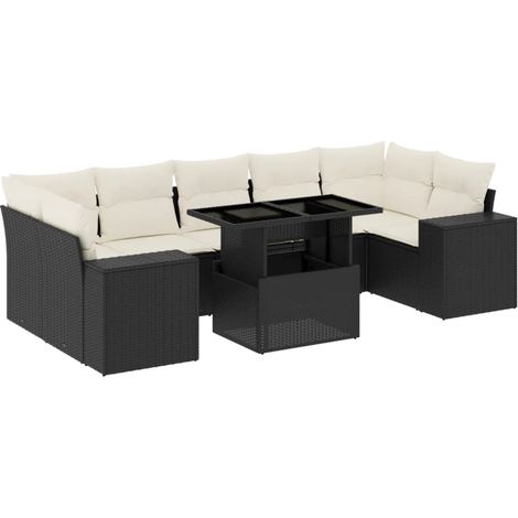 Maison Exclusive - Set de sofás de jardín 8 piezas y cojines ratá (1/5)