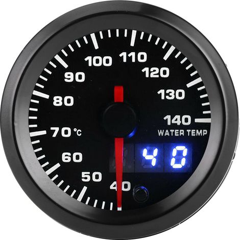 Manomètre de température d'eau 2 pouces 40-140°C aiguille affichage LED 7 couleurs universel pour voiture 12V (1/5)