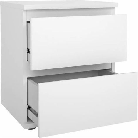 Tvilum 890914949 Nova Comodino 2 Cassetti Stile Moderno Truciolare Zona Notte colore Bianco