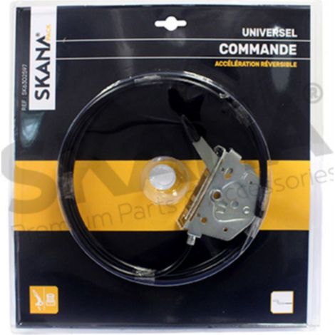 Comando di accelerazione universale. In metallo con cavo reversibile. Lunghezza del cavo: 1800 mm. Lunghezza della guaina: 1670 mm. Corsa: