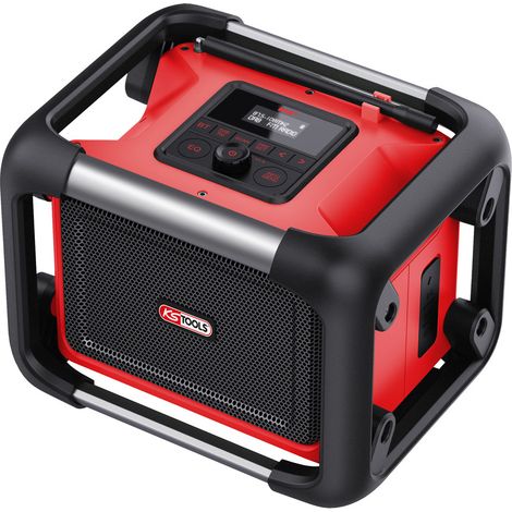 KS Tools - Enceinte bluetooth puissante - radio de chantier - alimentation secteur ou avec batterie lithium-ion - 100172F