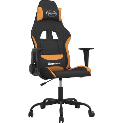 Maison Exclusive - Sedia da Gaming Nero e Arancione in Tessuto (1/5)
