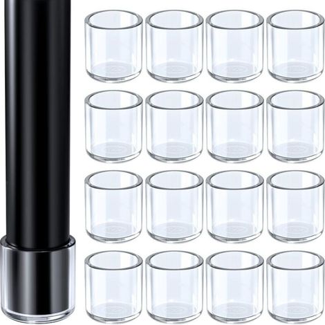 Lot de 16 embouts de protection pour pieds de chaise - En silicone - Ronds - Diamètre : 16 mm (1/5)