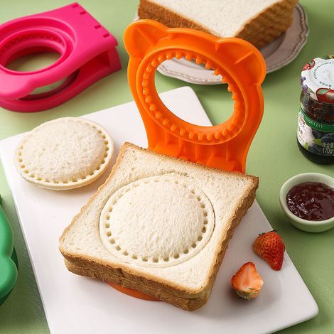 (Orange) 1 coupe-sandwich en acier inoxydable pour protéger les mains