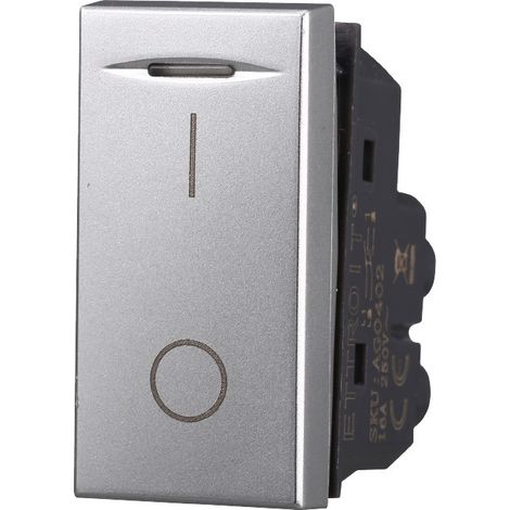 ETTROIT AG0402 Schalter 0-1 Bipolar 16 A, graue Farbe, kompatibel mit Bticino Axolute