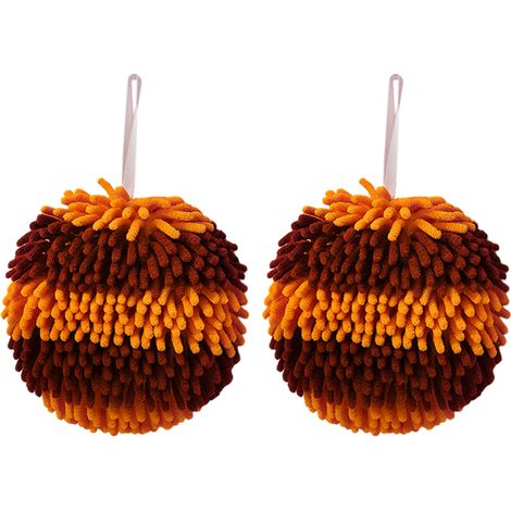 2 boule essuie-mains, chenille velours corail, microfibre super absorbante, séchage rapide, pour salle de bain et cuisine (1/5)
