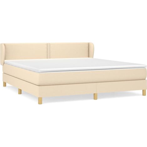 Maison Exclusive - Boxspringbett mit Matratze Creme 180x200 cm St