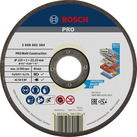 Bosch Accessories ACS 60 V BF 2608602384 Trennscheibe gerade 115 mm 1 St. Metall, Edelstahl, Buntmet (1/5)