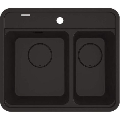 deante MOMI fregadero de granito 1,5 cubetas nero