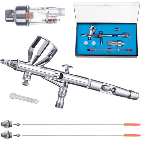 HS-80 Airbrush-Set, Düsen 0,2, 0,3, 0,5 mm, Dörrgerät, Modellbau, Tattoo (1/2)