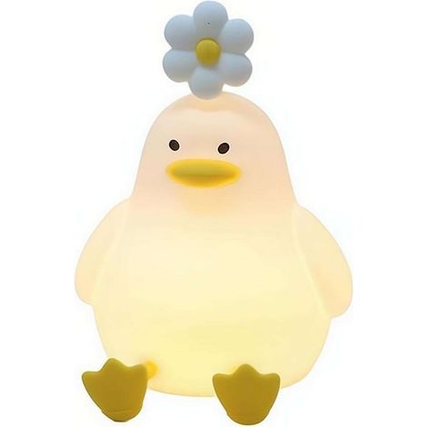 Veilleuse mignonne pour chambre d'enfant – Lampe LED douce en silicone avec support de téléphone, intensité tactile portable pour chambre d'enfant, 11 x 10 x 14 cm (1/5)