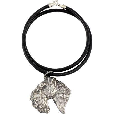 Kerry Blue Terrier, Irish Blue Terrier I - collar para perros, colgante bañado en plata para amantes de los perros, joyería única de Art-Dog (1/5)
