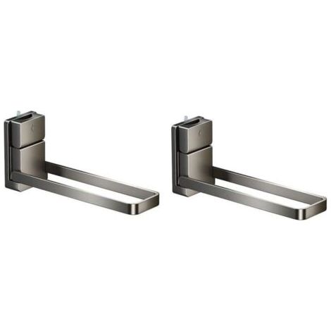 BUNTHAUS Porte-serviettes en acier inoxydable avec ventouses puissantes, pour organiser les serviettes dans les petits espaces comme les cuisines ou les salles de bains (gris)