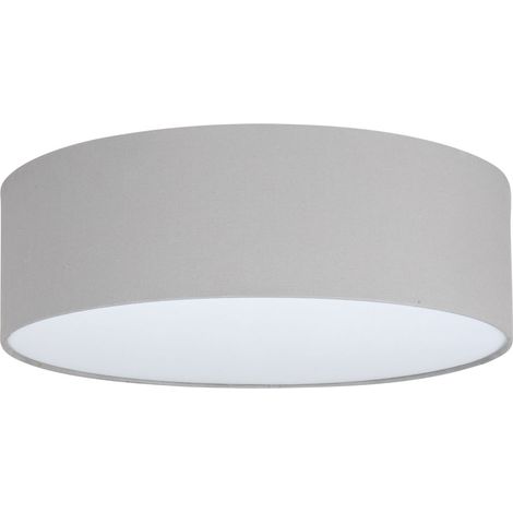 Plafonnier gris 30 cm TONDO abat-jour en tissu plexiglas 1xE27 (1/5)