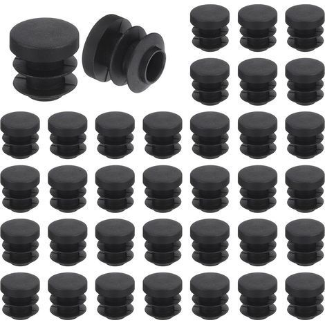 36 Pcs Bouchon en Plastique Rond, Bouchons d'Extrémité de Tube Noirs, 14mm(0.55 Pouce) pour Pieds de Meubles, Protection de Glissement pour Chaise, Canapé, Table, Étagère (1/5)