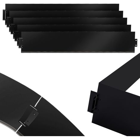 Wolketon Rasenkante Metall 100 x 18 cm 50m Beeteinfassung Mähkante Verzinkt Wegbegrenzung Beetumrandung Palisade Schwarz