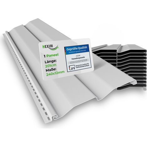 HEXIM Siding Fassadenverkleidung Fassadenpaneele außen Außenwand wetterfest UV-beständig PVC-U: Weiß, 1 Paneel (1/5)