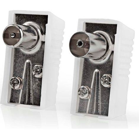 Iec Koax Gewinkelt Stecker Buchse Vernickelt 75 Ohm Schraube Kabeleingang Durchmesser 7 0 Mm Metall Pvc Wei 2 Stk Box