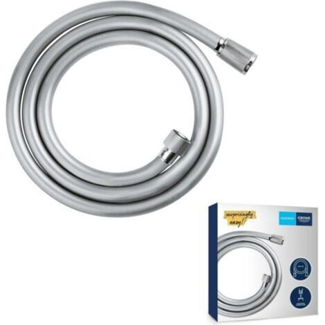 Flexible bathroom shower hose VitalioFlex Comfort, 1500mm shower hose, anti-kink, glossy finish, universal 1/2" threaded connection, chrome, 28743002 (Germany import) (1/5)