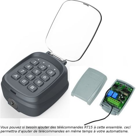 Digicode, Clavier À Code Sans Fil Pour Automatisme De Portail À 2 Canaux (1/2)