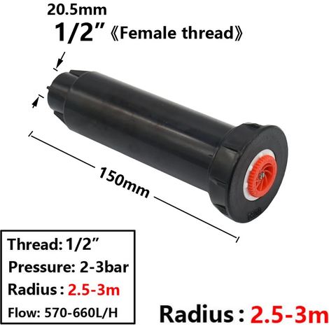 (E) Buses de rechange pour arroseurs escamotables, orientables de 0 à 360°, pour jardin, parc, ferme, pelouse et cultures. (1/5)