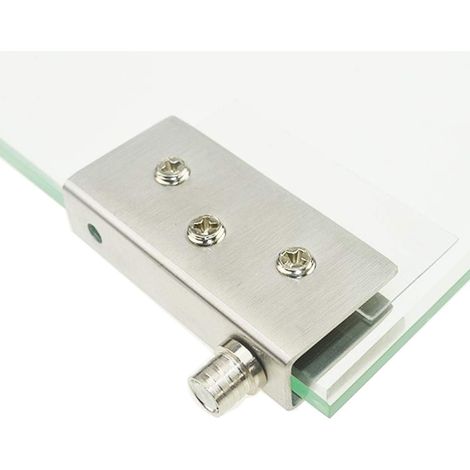 Charnières pour porte en verre (lot de 4), charnière à pivotement à 90°, sans perçage, finition teintée. (1/4)