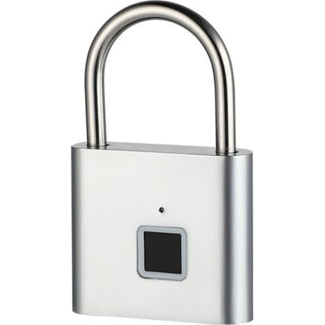 Cadenas intelligent à empreinte digitale, cadenas d'extérieur étanche et antirouille, cadenas électronique intelligent, porte principale, antivol, verrouillage par mot de passe, armoire argentée (1/5)