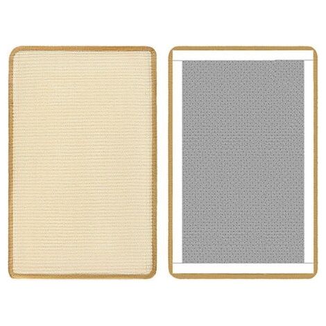 Tapis en agave résistant aux griffes pour chat Beige 20 cm x 40 cm (lot de 2) Accessoires pour animaux de compagnie Griffoir mural pour chat
