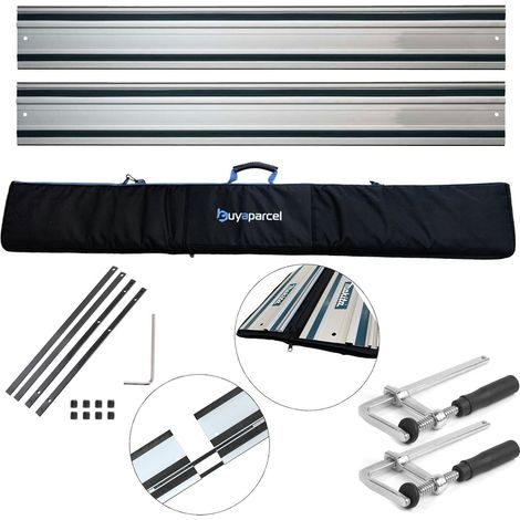2x 1.5m Guide Rail for Festool Makita Metabo Plunge Saw + Bag + Connector+ Clamp (1/5)