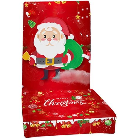 Housse de chaise extensible, amovible et lavable pour salle à manger - Décoration de Noël/Décoration intérieure-Red A (1/5)