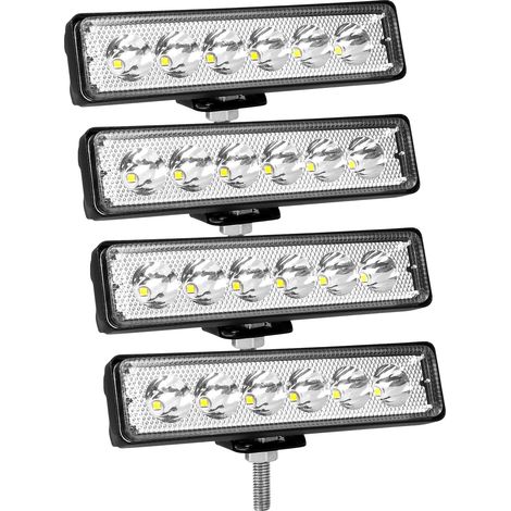 4 Pièces Feux Anti-brouillard LED 18W, Projecteur Travail Tout-terrain, Barre Lumineuse Aluminium IP67 pour Camion SUV ATV (1/5)