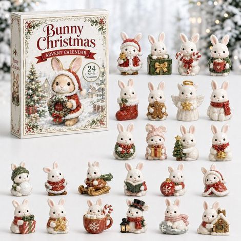 Weihnachtskranz-Hasen-Adventskalender 2026 2D-Überraschungsbox