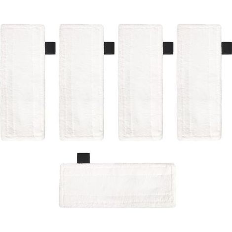 Lot de 5 tampons de nettoyage en microfibre compatibles avec nettoyeur vapeur Karcher EasyFix SC2 SC3 SC4 SC5 Series Tampons de rechange pour nettoyeur vapeur (blanc) (1/5)