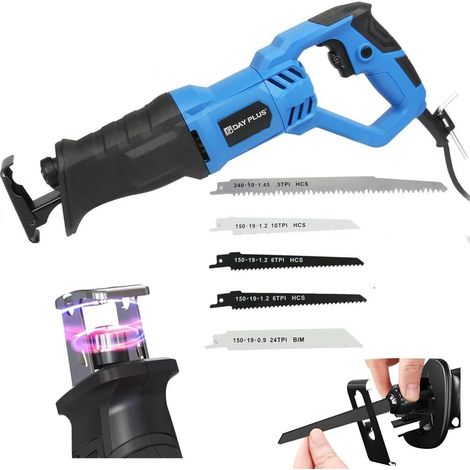 Outils puissants Scie Récipro Scie alternative 900W Scie sabre pour scie sabre électrique 240V gratuite 4 lames à vitesse variable (1/5)