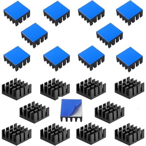 Dissipateur Thermique, Radiateur en aluminium,Avec de la colle thermique Utilisé pour refroidir l'imprimante 3D (20pcs, noir) (1/4)