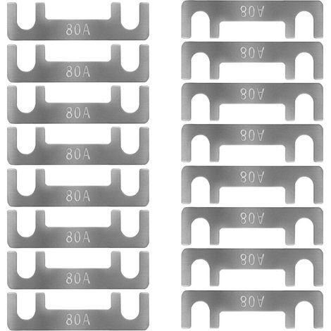Flachsicherungsleiste Kfz-Sicherungen Flachsicherungen für Autos 16 Stück Flachsicherungen 30A 40A 50A 60A 70A 80A 100A 110A 125A 150A für Auto/LKW/Wohnmobil/Transporter/Motorrad (80A)