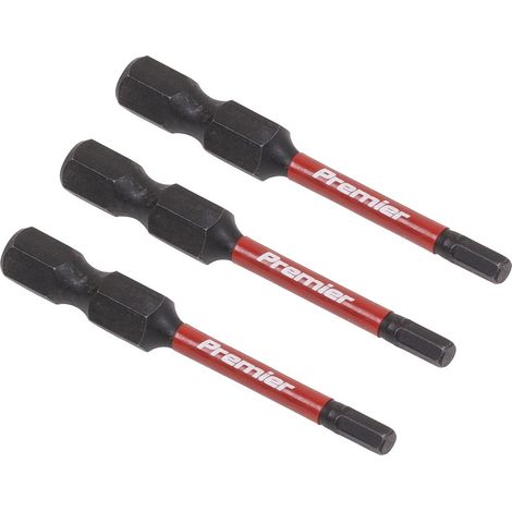 Sealey AK8236 Premier Hex Impact Power Tool Bits 3 x 50mm 3pc