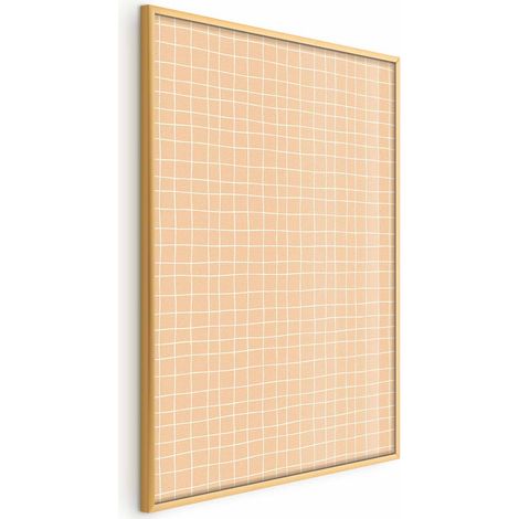 Poster – Linien und Rauschen – ein wellenförmiges Raster in Orangetönen (1/4)