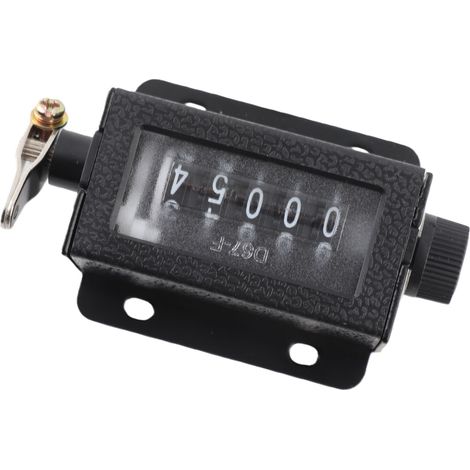 Compteur Mécanique Manuel 5 Chiffres Métallique Remise à Zéro Tirez 0-99999 pour Comptage D67-F (1/5)