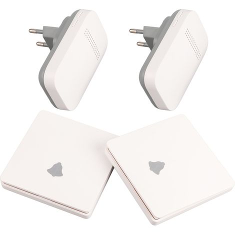 Sonnette sans fil auto-alimentée 2 en 2, 433 MHz, 38 sonneries, pour la maison, AC100V-230V, prise UE