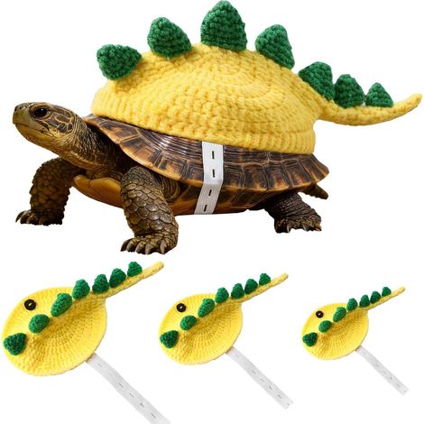 Pull tortue tricoté - Costume de carapace de dinosaure avec ceinture ajustable, tenue d'hiver respirante et chaude pour animaux de compagnie, vêtements de tortue faits main pour cosplay, fêtes et séan (1/5)