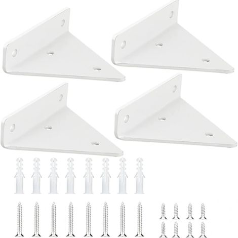 Regalwinkel, 4er-Set, dreieckig, unsichtbar, aus massivem Eisen, zur Wandmontage. – AquaForge